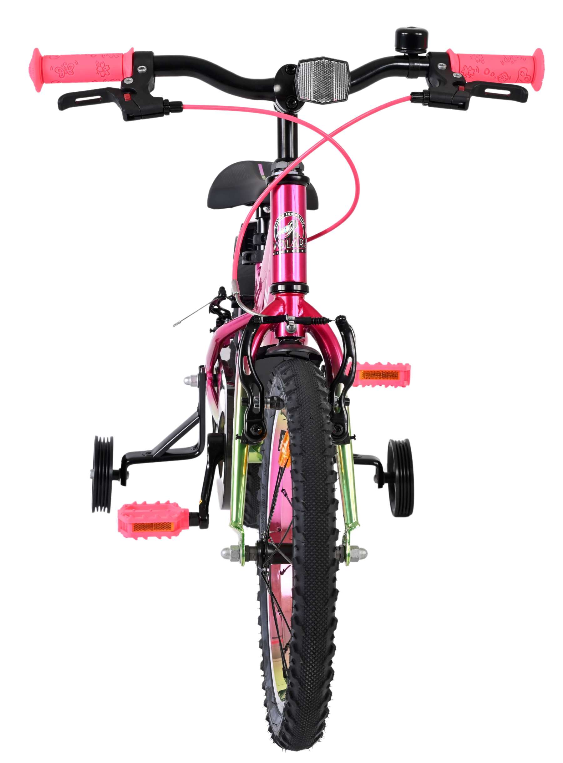 Volare Chrome Kinderfiets - Meisjes - 16 inch - Roze Groen - Twee Handremmen - Afbeelding 6