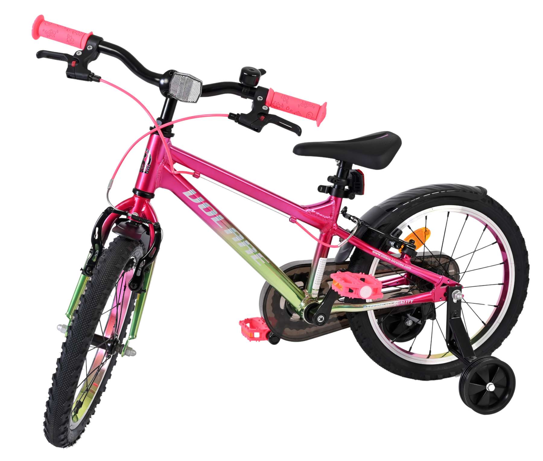 Volare Chrome Kinderfiets - Meisjes - 16 inch - Roze Groen - Twee Handremmen - Afbeelding 8
