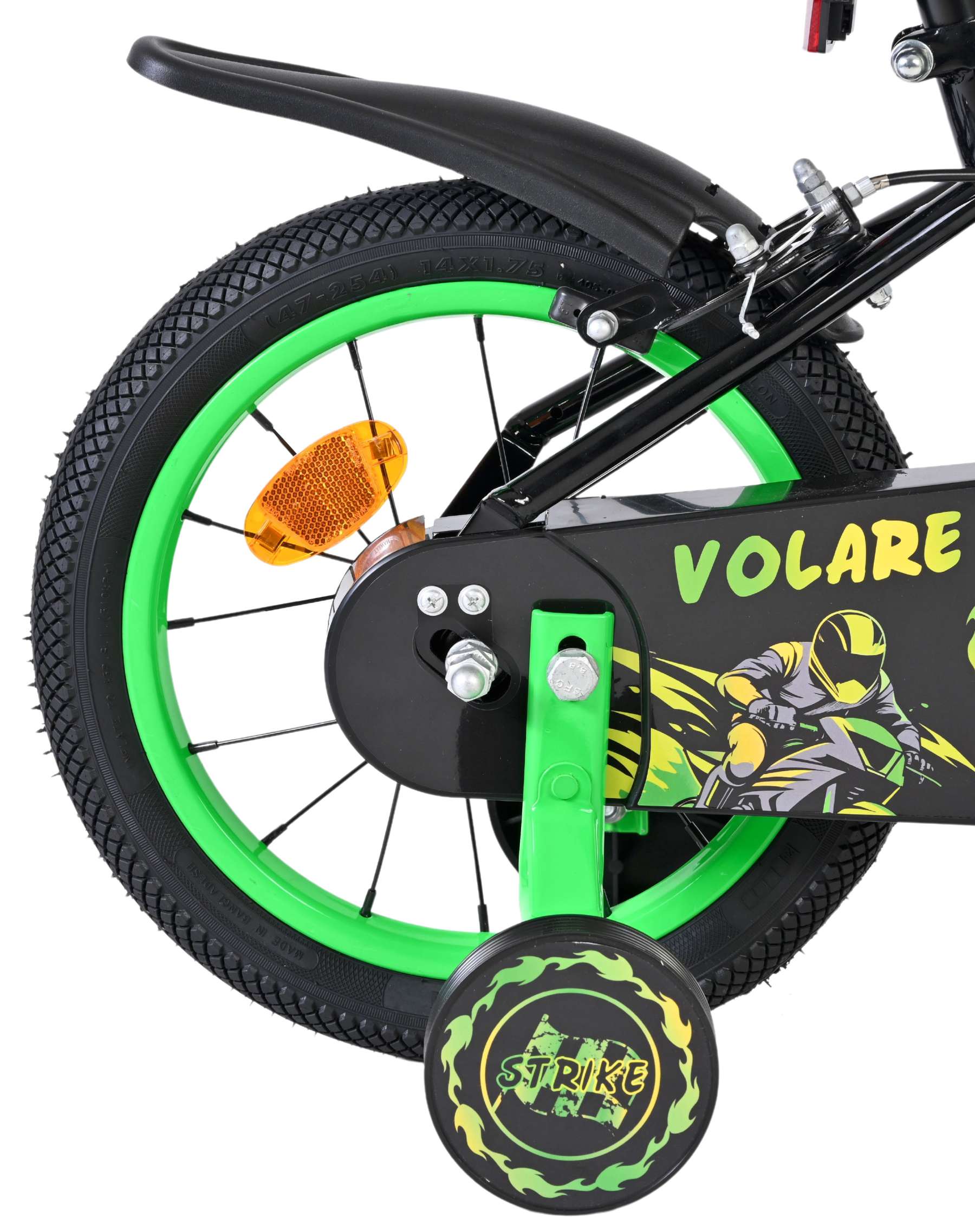 Volare Strike Kinderfiets - Jongens - 14 inch - Groen - Twee handremmen 2 Volare Strike Kinderfiets - Jongens - 14 inch - Groen - Twee handremmen - Afbeelding 2