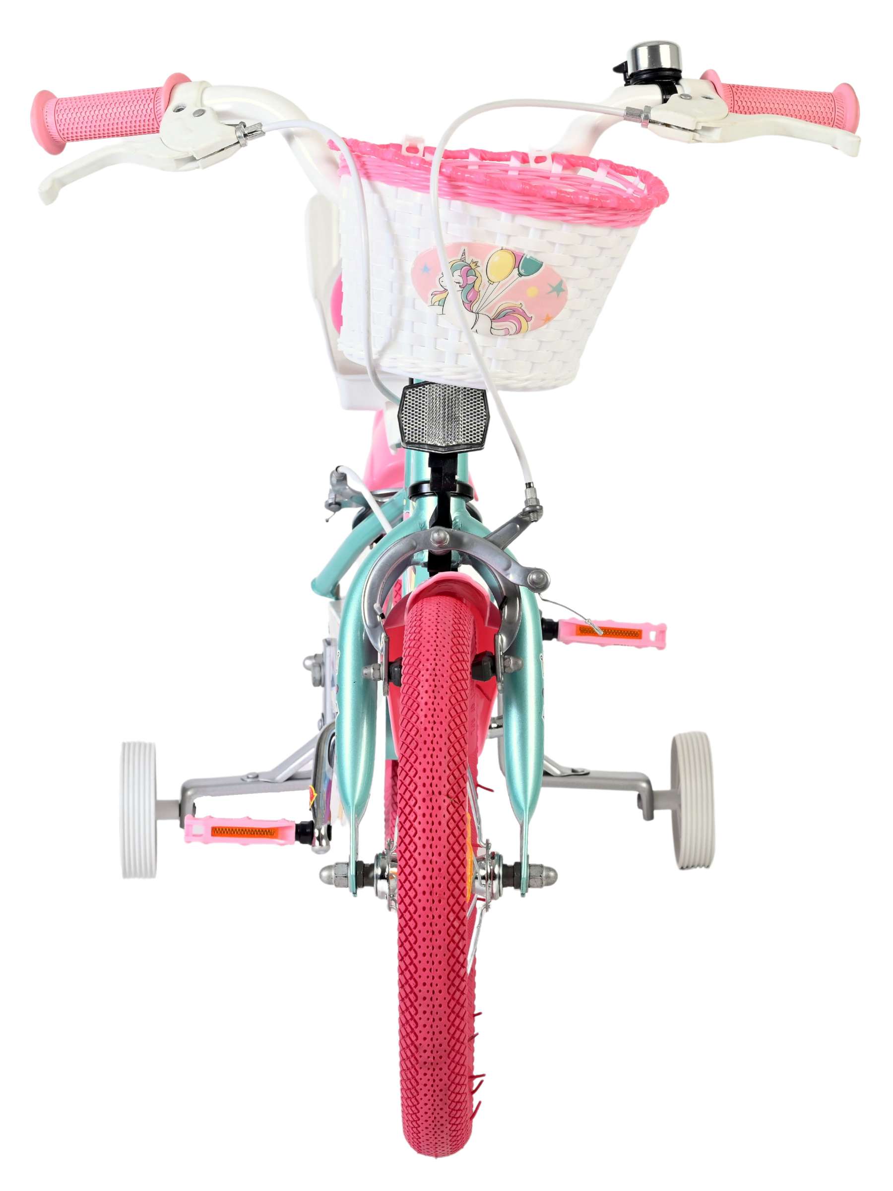 Volare Unicorn Kinderfiets - Meisjes - 14 inch - Groen - Twee Handremmen - Afbeelding 7
