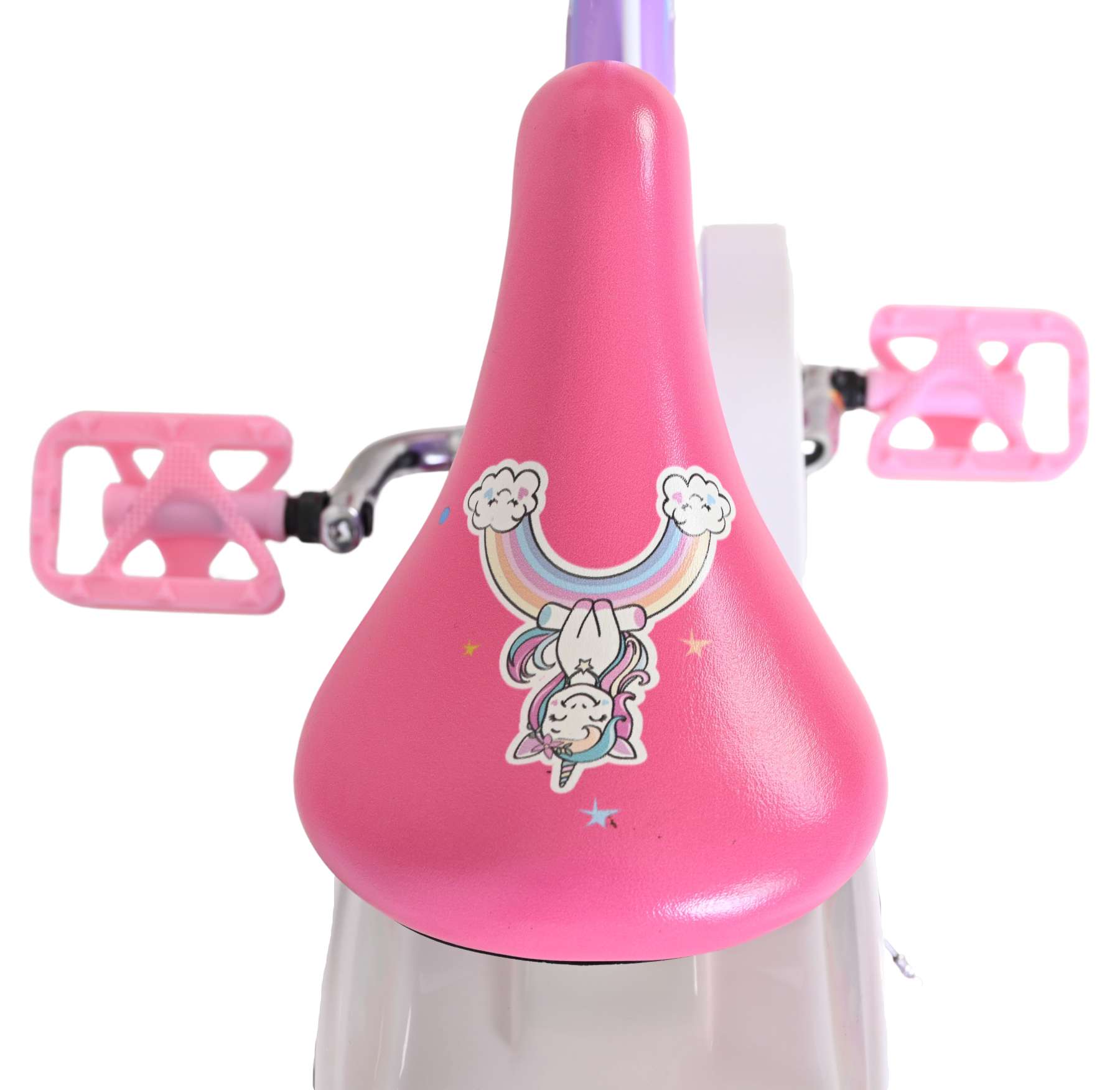 Volare Unicorn Kinderfiets - Meisjes - 14 inch - Paars - Twee Handremmen 3 Volare Unicorn Kinderfiets - Meisjes - 14 inch - Paars - Twee Handremmen - Afbeelding 3