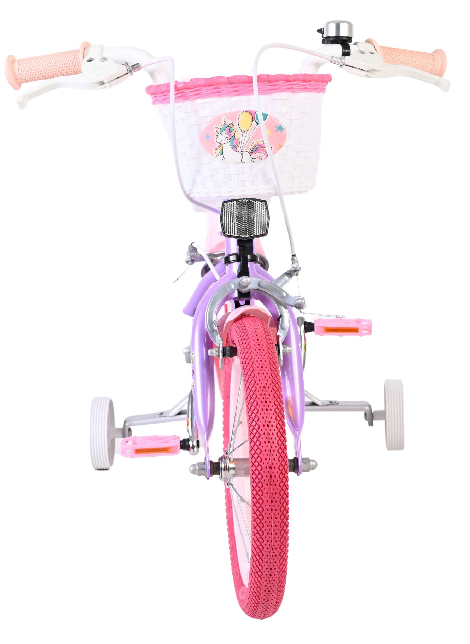 Volare Unicorn Kinderfiets - Meisjes - 14 inch - Paars - Twee Handremmen 5 Volare Unicorn Kinderfiets - Meisjes - 14 inch - Paars - Twee Handremmen - Afbeelding 5