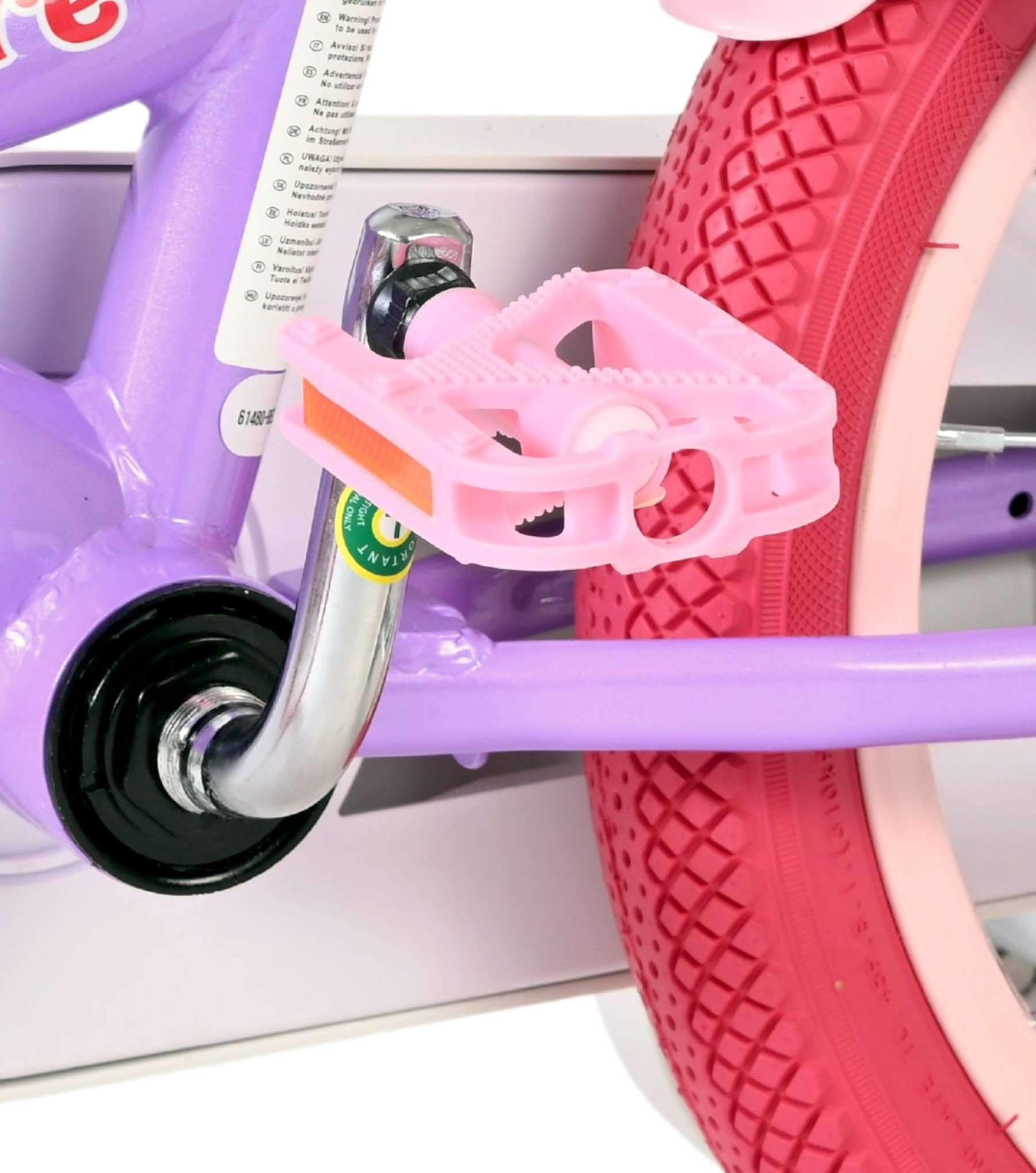 Volare Unicorn Kinderfiets - Meisjes - 14 inch - Paars - Twee Handremmen 8 Volare Unicorn Kinderfiets - Meisjes - 14 inch - Paars - Twee Handremmen - Afbeelding 8