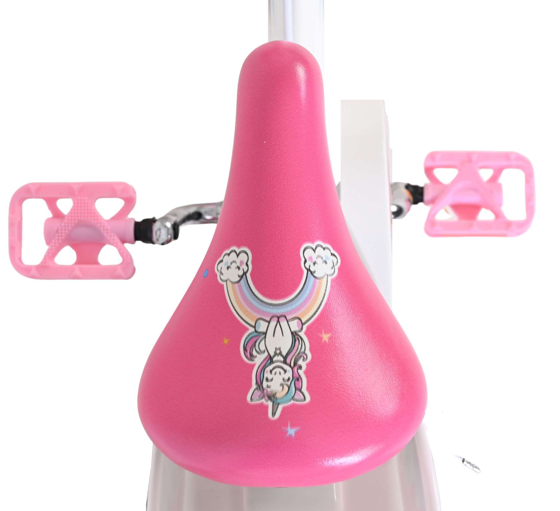 Volare Unicorn Kinderfiets - Meisjes - 14 inch - Wit - Twee Handremmen - Afbeelding 4