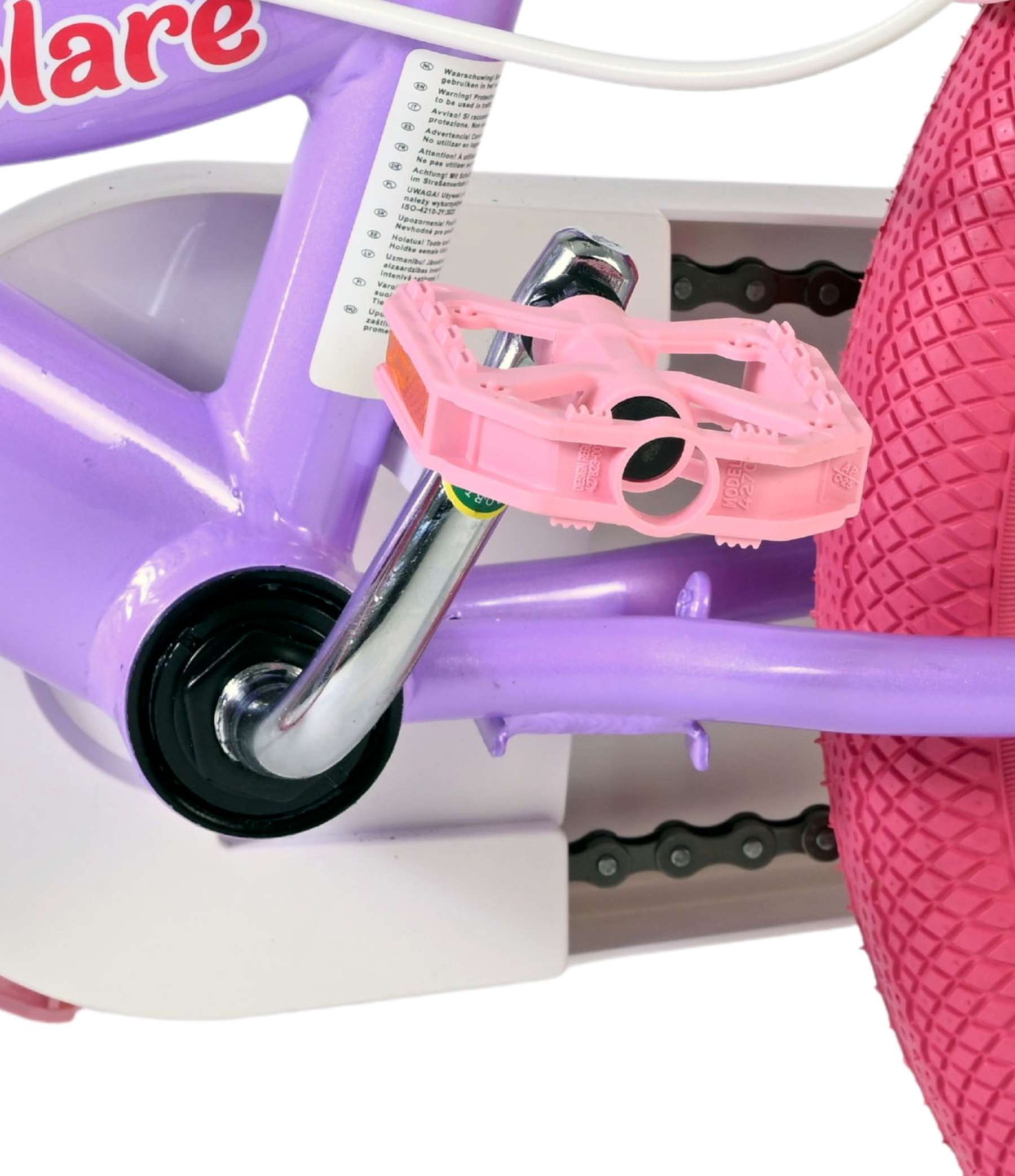 Volare Unicorn Kinderfiets - Meisjes - 16 inch - Paars - Twee Handremmen - Afbeelding 9